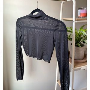 Sheer long sleeved crop top